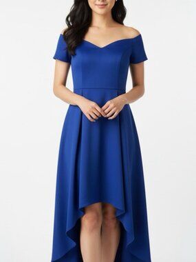 Elegant Blue Off-Shoulder Dress